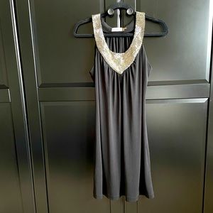 Calvin Klein Beaded Little Black Dress (S)